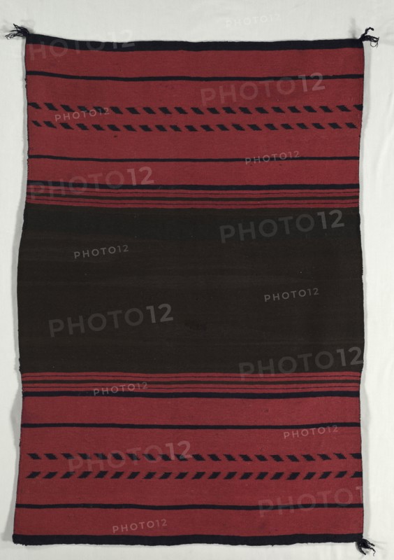 Woman's Dress (one panel), c. 1870s. America, Native North American, Southwest, Navajo, Post-Contact, Late Classic Period. Tapestry weave: wool (handspun and bayeta); overall: 135 x 94 cm (53 1/8 x 37 in.).
