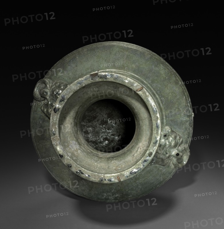 Covered Jar (Hu), 25-220. China, Eastern Han dynasty (25-220). Earthenware with lead glaze; overall: 47 cm (18 1/2 in.).