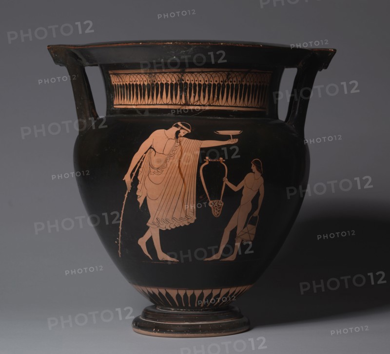 Column Krater, 470-460 BC. Attributed to Pig Painter (Greek). Red-figure terracotta; overall: 39.3 cm (15 1/2 in.).
