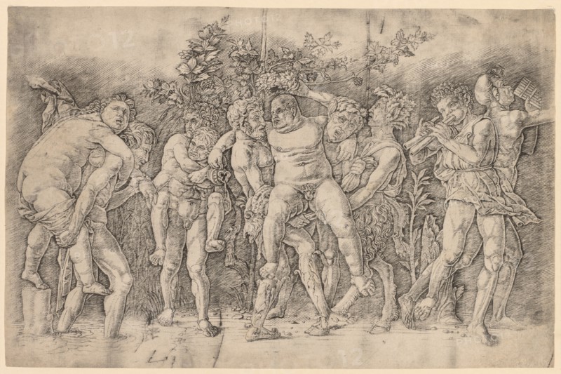 Bacchanal with Silenus. Andrea Mantegna (Italian, 1431-1506). Engraving