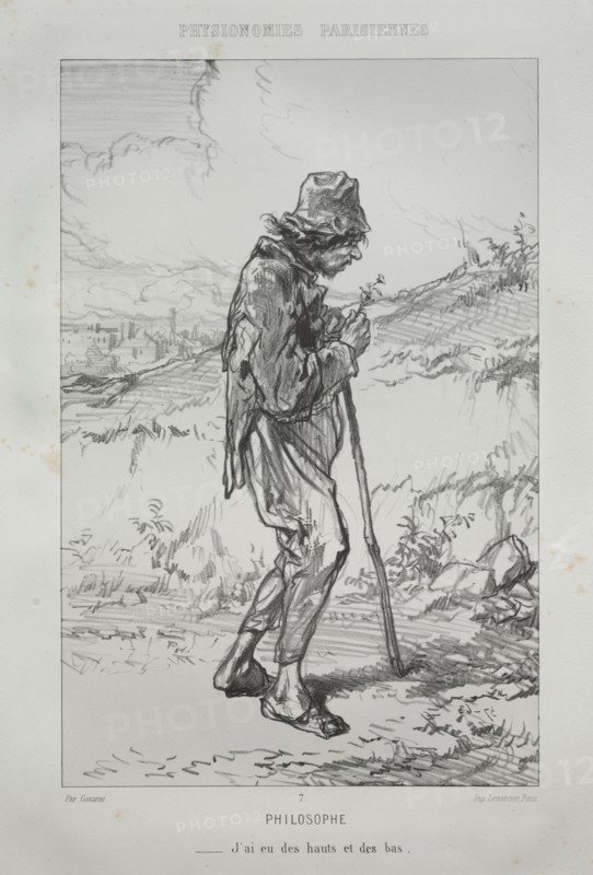 Philosophe. Paul Gavarni (French, 1804-1866). Lithograph