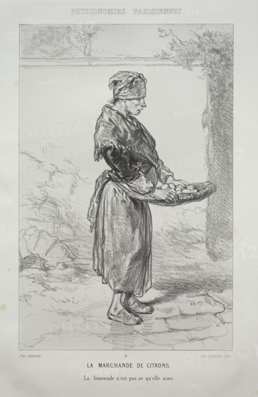 La Marchande de Citrons. Paul Gavarni (French, 1804-1866). Lithograph