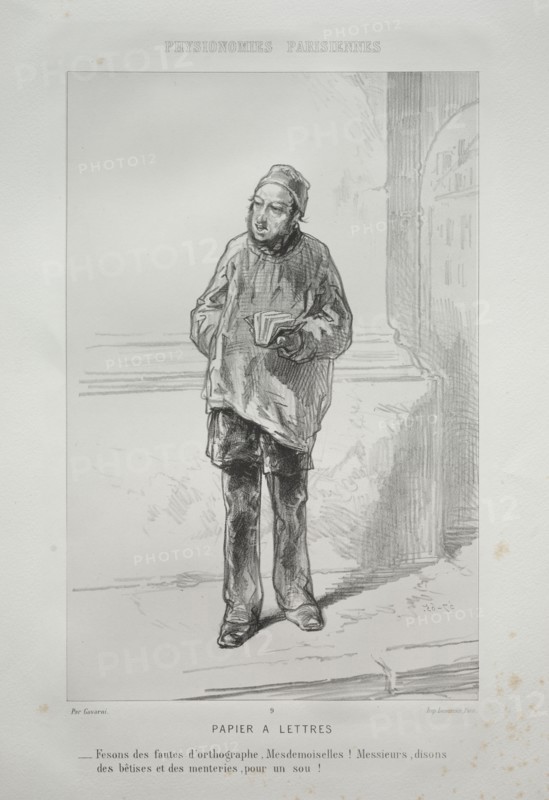 Papier à Lettres. Paul Gavarni (French, 1804-1866). Lithograph