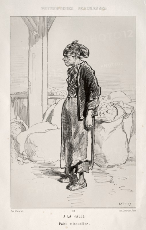 À la Halle. Paul Gavarni (French, 1804-1866). Lithograph