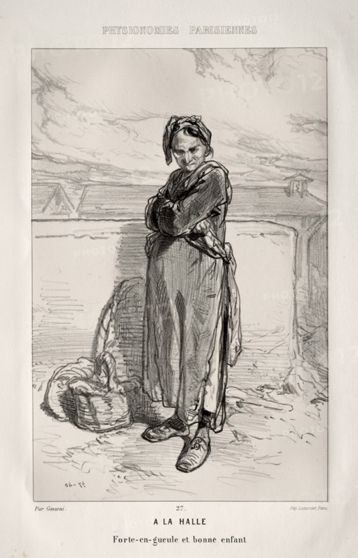 À la Halle. Paul Gavarni (French, 1804-1866). Lithograph