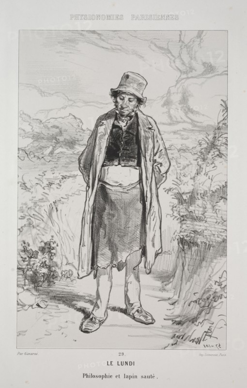 Le Lundi. Paul Gavarni (French, 1804-1866). Lithograph