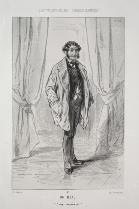 Un Beau. Paul Gavarni (French, 1804-1866). Lithograph