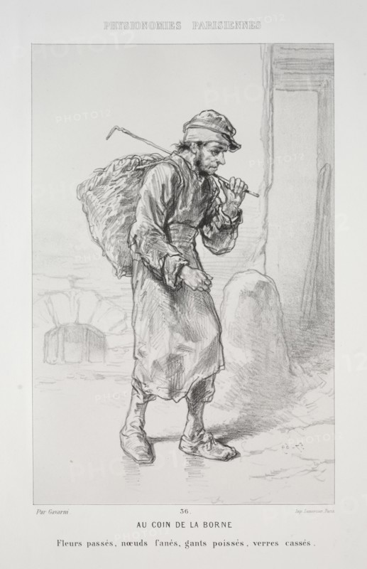 Au Coin de la Borne. Paul Gavarni (French, 1804-1866). Lithograph