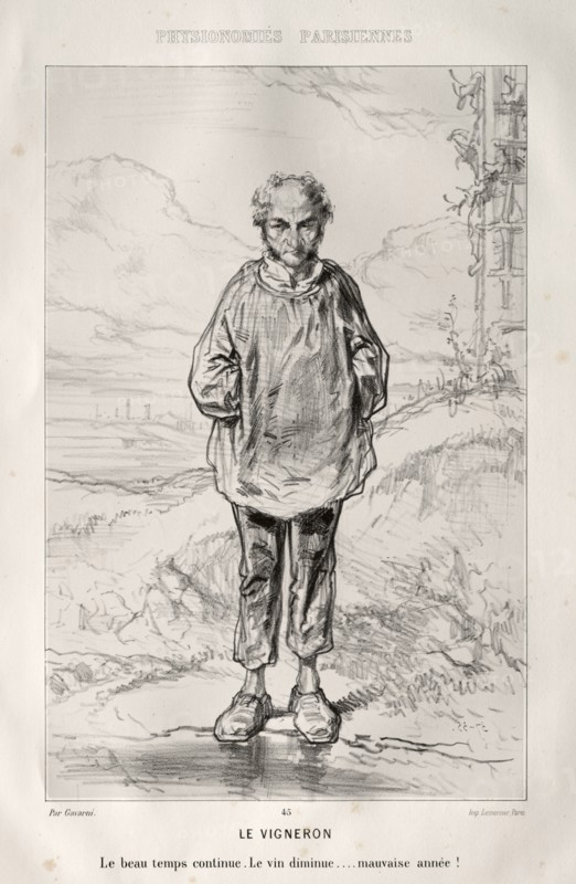 Le Vigneron. Paul Gavarni (French, 1804-1866). Lithograph