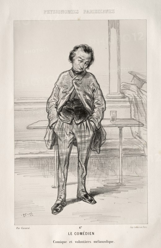 Le Comédien. Paul Gavarni (French, 1804-1866). Lithograph