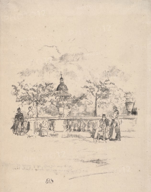 Pantheon from the Terrace of the Luxembourg Gardens, 1893. James McNeill Whistler (American, 1834-1903). Lithograph