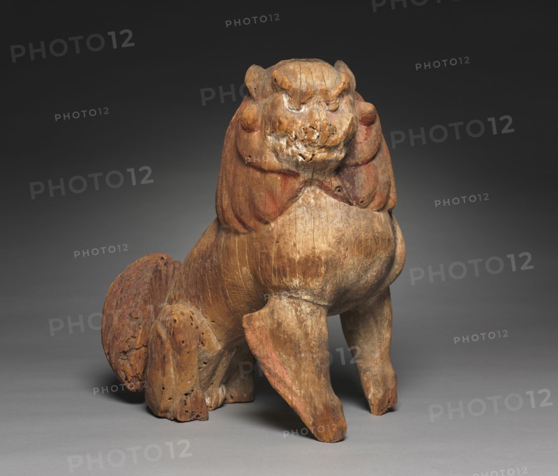 Koma-inu: Guardian Lion-Dog, 1185-1333. Japan, Kamakura Period (1185-1333). Wood with traces of polychromy; overall: 49.6 cm (19 1/2 in.).