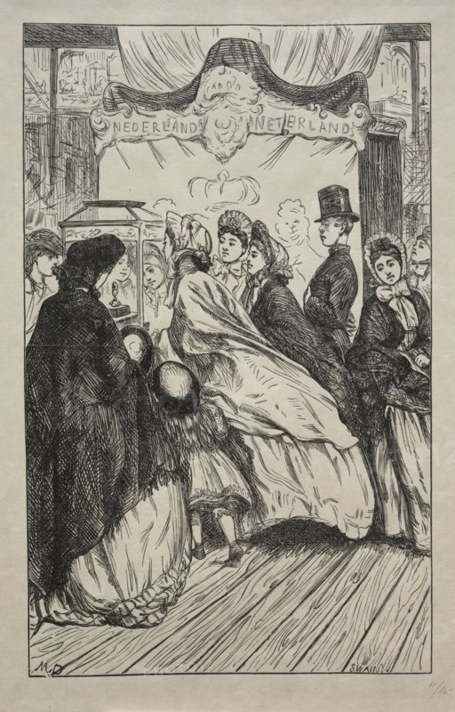 Jewels - At the Great Exhibition, 1862. George Louis Palmella Busson Du Maurier (British, 1834-1896). Wood engraving