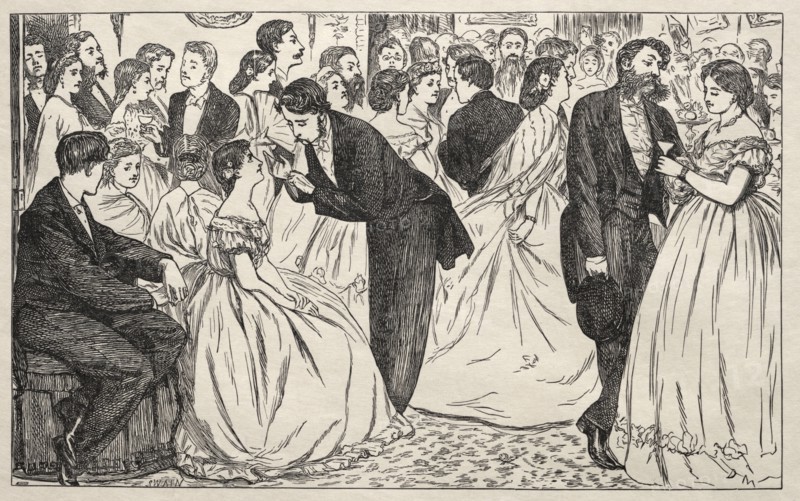 A Little Hop in Harley Street, 1863. George Louis Palmella Busson Du Maurier (British, 1834-1896). Wood engraving