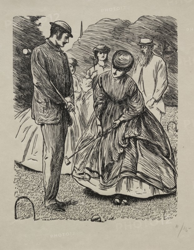 How Not to Play the Game, 1865. George Louis Palmella Busson Du Maurier (British, 1834-1896). Wood engraving
