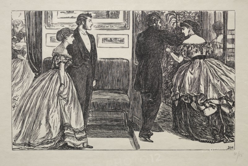 The Queen of Diamonds - How She Was Won and Lost, 1866. George Louis Palmella Busson Du Maurier (British, 1834-1896). Wood engraving