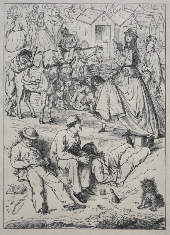 What We Did at the Seaside - Nothing, 1862. England, 19th century. Wood engraving