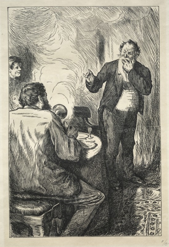 Smoking Strictly Prohibited. Charles Samuel Keene (British, 1823-1891). Wood engraving