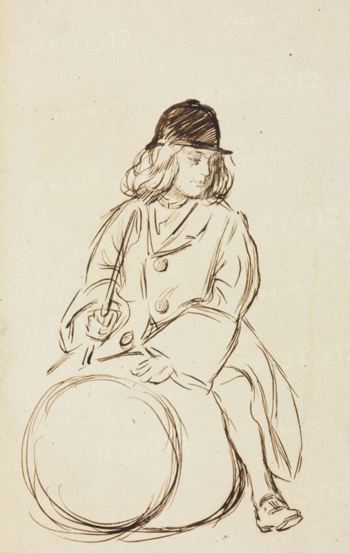 Portrait of Little Corbauld. Charles Samuel Keene (British, 1823-1891). Pen and ink; sheet: 18.1 x 11 cm (7 1/8 x 4 5/16 in.).