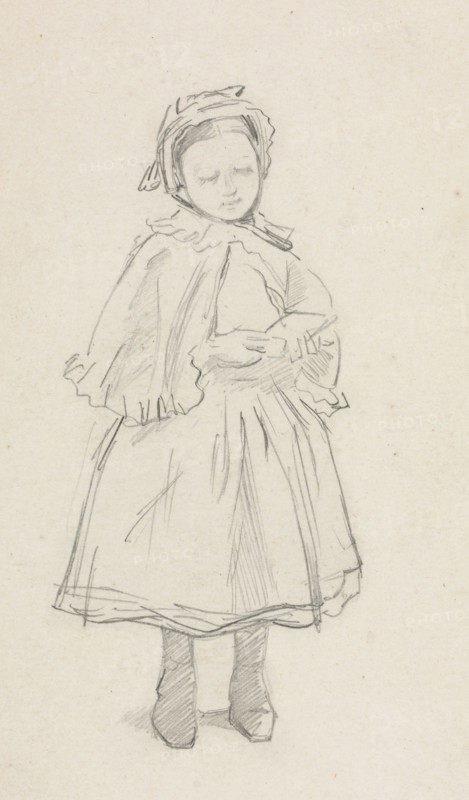 Study for a Little Girl. Charles Samuel Keene (British, 1823-1891). Graphite; sheet: 16.4 x 97 cm (6 7/16 x 38 3/16 in.).