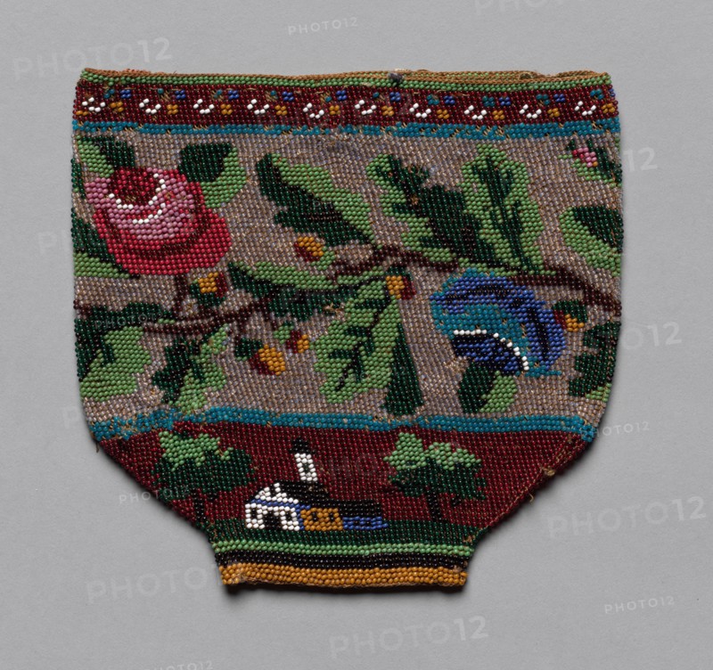 Beaded Bag, c. 1835-1840. America, 19th century. Crocheted, with beads; average: 12.7 x 13.7 cm (5 x 5 3/8 in.)