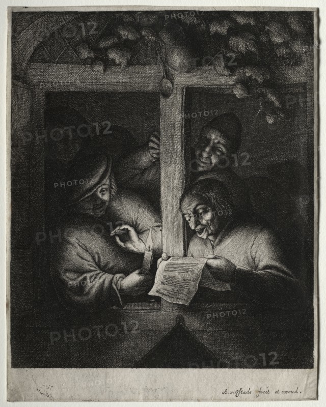 The Carol Singers. Adriaen van Ostade (Dutch, 1610-1684). Etching