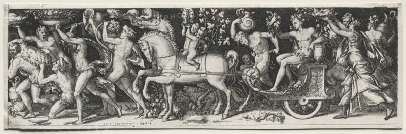 Combats and Triumphs. Etienne Delaune (French, 1518/19-c. 1583). Engraving; image: 6.5 x 21.9 cm (2 9/16 x 8 5/8 in.); secondary support: 7 x 22.5 cm (2 3/4 x 8 7/8 in.)