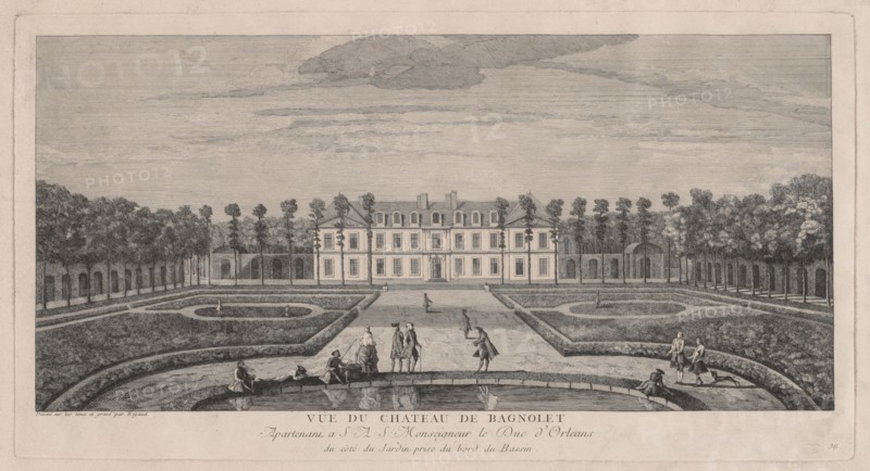 Chateau of Bagnolet. Jacques Rigaud (French, 1681-1754). Engraving