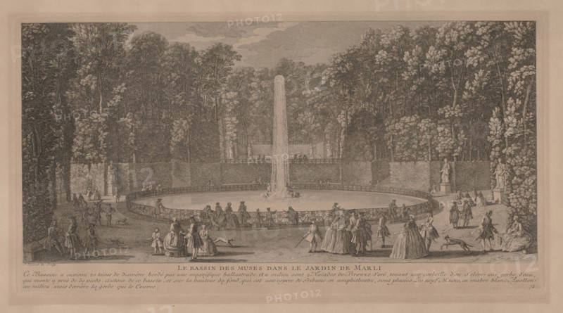 Pool of the Muses at Marli. Jacques Rigaud (French, 1681-1754). Engraving