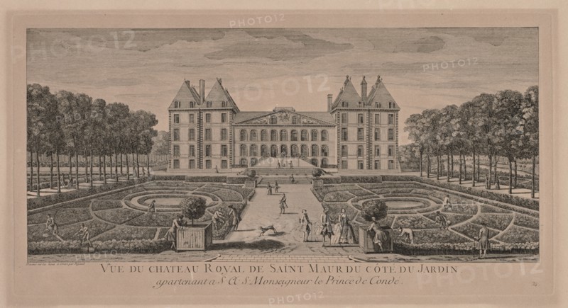 Chateau St. Maur. Jacques Rigaud (French, 1681-1754). Engraving