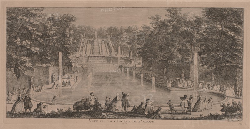 The Cascades of St. Cloud. Jacques Rigaud (French, 1681-1754). Engraving