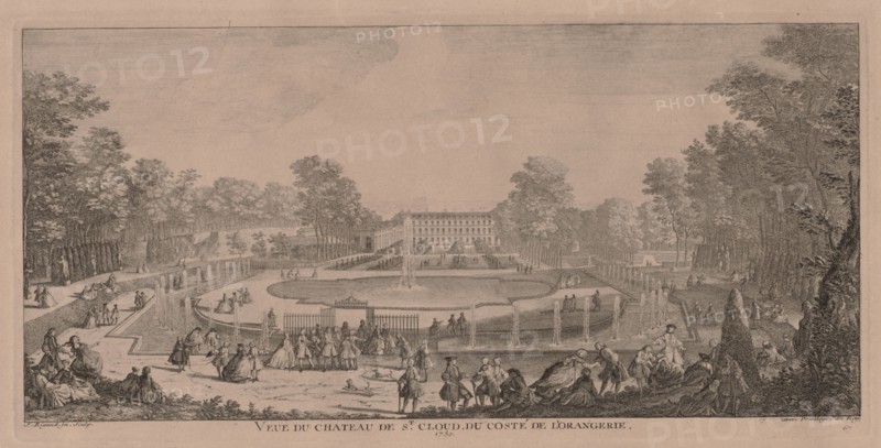 Chateau St. Cloud. Jacques Rigaud (French, 1681-1754). Engraving