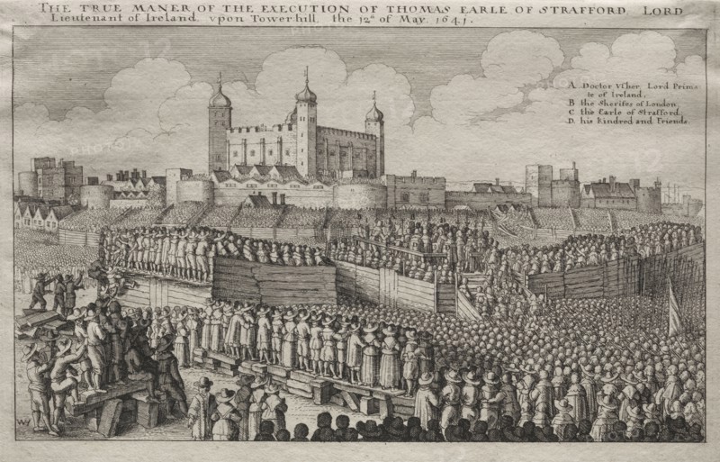 Execution of the Earl of Strafford, 1641. Wenceslaus Hollar (Bohemian, 1607-1677). Etching