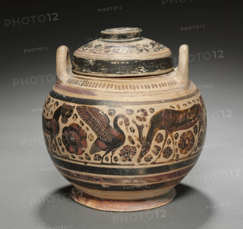 Corinthian Vase, 600s BC. Greece, 7th Century BC. Earthenware; overall: 14.5 cm (5 11/16 in.).