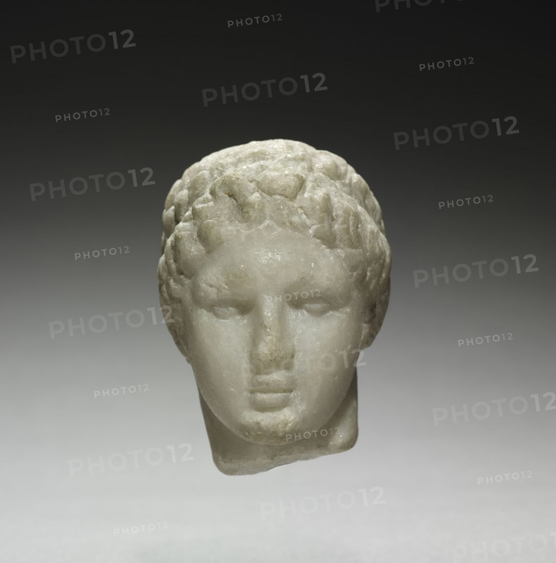 Head of a Man, 200s BC?. Greece, style of 3rd Century BC. Marble; overall: 6.6 cm (2 5/8 in.).