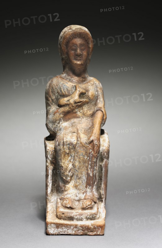 Archaic Figurine, 500s BC. Greece, 6th Century BC. Terracotta; overall: 18.7 cm (7 3/8 in.).