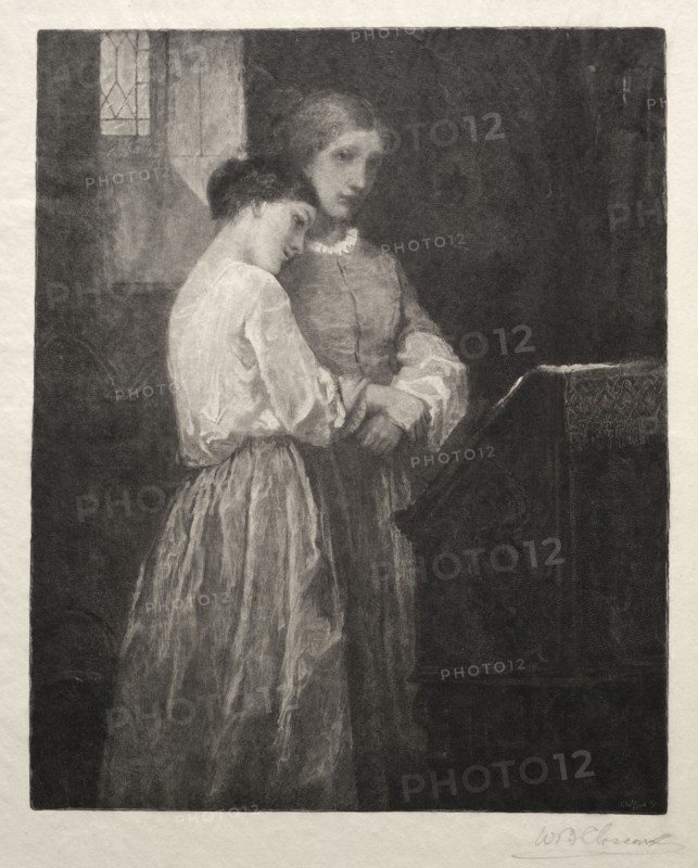 The Listeners, 1887. William Baxter Palmer Closson (American, 1848-1926). Wood engraving