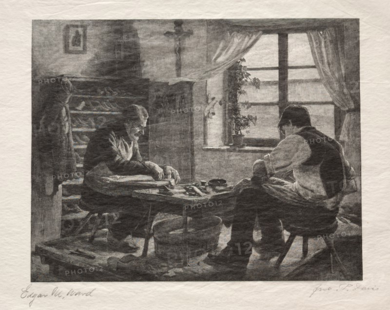 The Cobblers, 1887. John Parker Davis (American, 1832-1910). Wood engraving