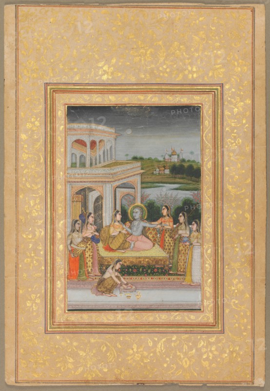 Bhairava Raga, early 1800s. India, early 19th century. Color on paper; image: 18.7 x 12.5 cm (7 3/8 x 4 15/16 in.); overall: 35.6 x 22 cm (14 x 8 11/16 in.).