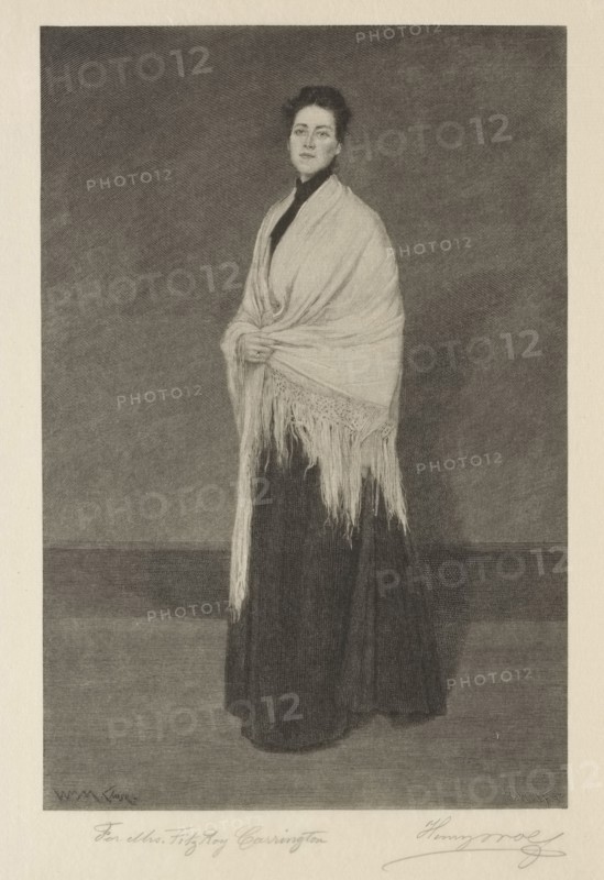 Lady with Shawl. Henry Wolf (American, 1852-1916). Wood engraving