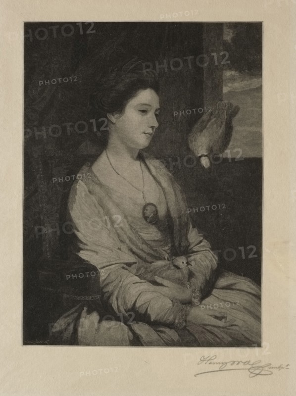 Girl with Doves. Henry Wolf (American, 1852-1916). Wood engraving