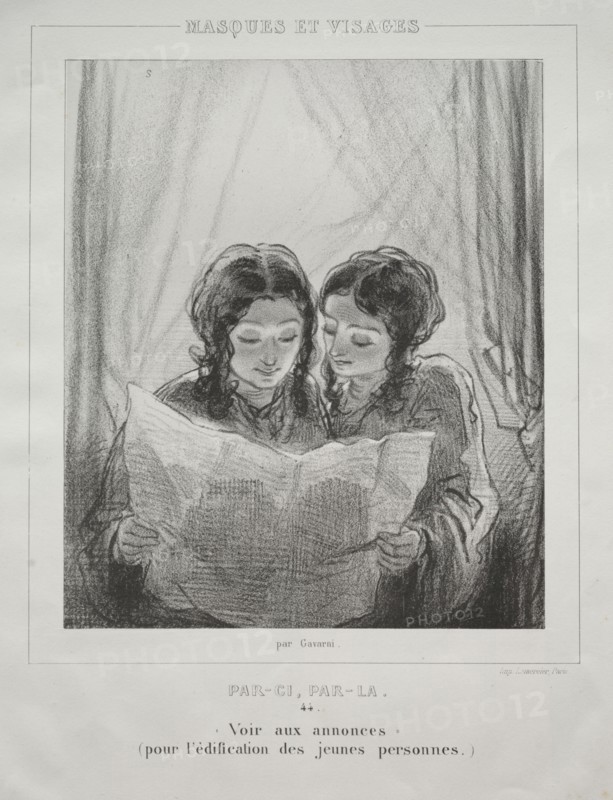 Masques et Visages. Paul Gavarni (French, 1804-1866). Lithograph