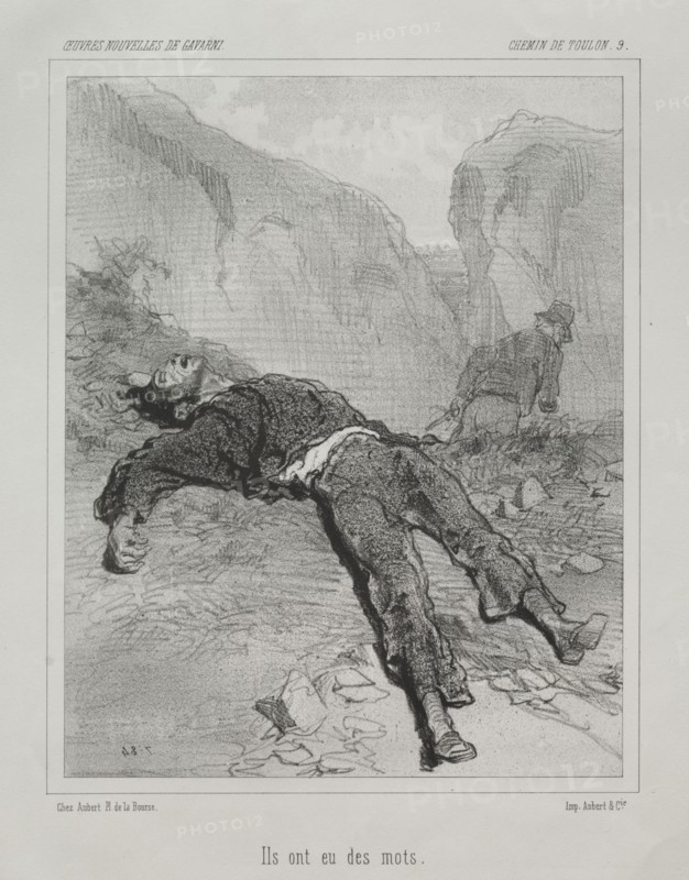 Chemin de Toulon. Paul Gavarni (French, 1804-1866). Lithograph