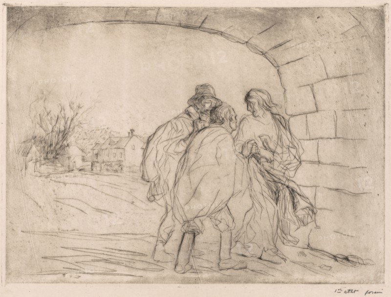Encounter Under the Vault. Jean Louis Forain (French, 1852-1931). Etching