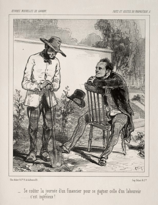 Faite et Gestes du Propriétaire. Paul Gavarni (French, 1804-1866). Lithograph
