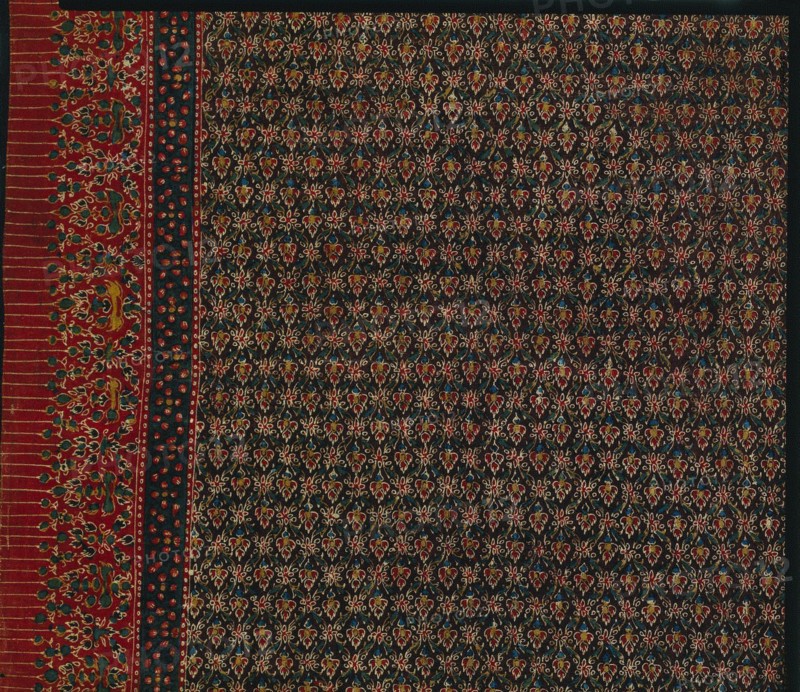 Loin Cloth "Pha nung" or Cloth for Wrapped Garment, late 1800s - early 1900s. India, East Coast, late 19th - early 20th century. Tabby weave, mordant resist and batik; cotton; overall: 97.8 x 325.1 cm (38 1/2 x 128 in.)