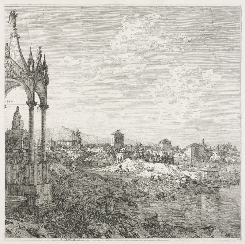Views:  The Sepulcher of a Bishop, 1735-1746. Antonio Canaletto (Italian, 1697-1768). Etching