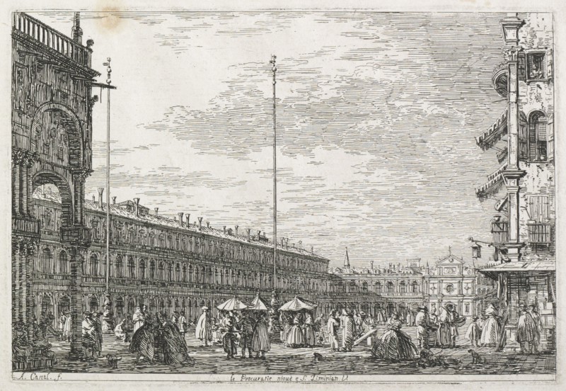 Views:  The Procurator's Palace and the Church of St. Géminien, Venice, 1735-1746. Antonio Canaletto (Italian, 1697-1768). Etching