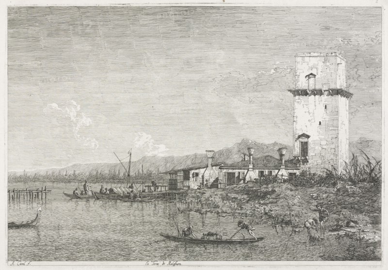 Views: The Tower of Malghera, 1735-1746. Antonio Canaletto (Italian, 1697-1768). Etching; sheet: 39.3 x 54.2 cm (15 1/2 x 21 5/16 in.); platemark: 29.9 x 43.5 cm (11 3/4 x 17 1/8 in.)