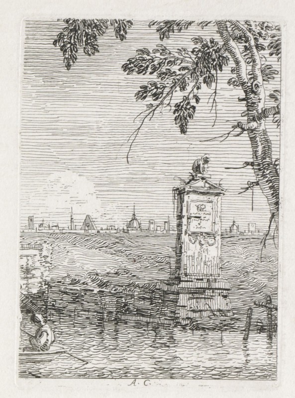 Views:  The Little Monument under a Tree, 1735-1746. Antonio Canaletto (Italian, 1697-1768). Etching